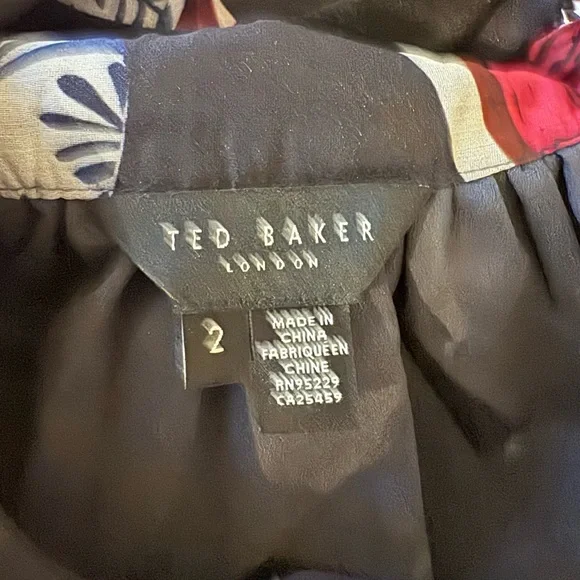 Ted Baker Organza Floral Halter Maxi Dress - Pink and Blue - Picture 7 of 7